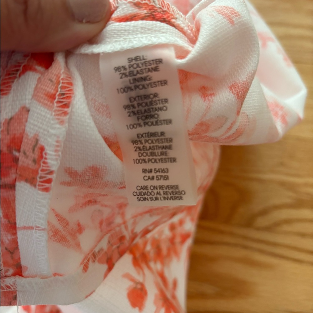 NWT Tommy Hilfiger White and Peach Floral Midi Dress Size 10 - Picture 4 of 5